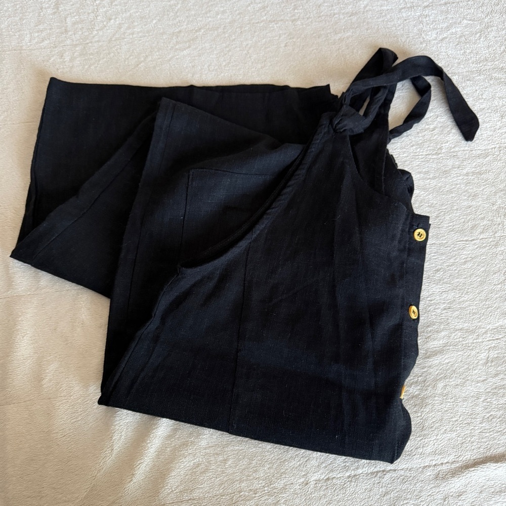 Shinestar Sleeveless Wide-Leg Jumpsuit Overalls Romper Size L